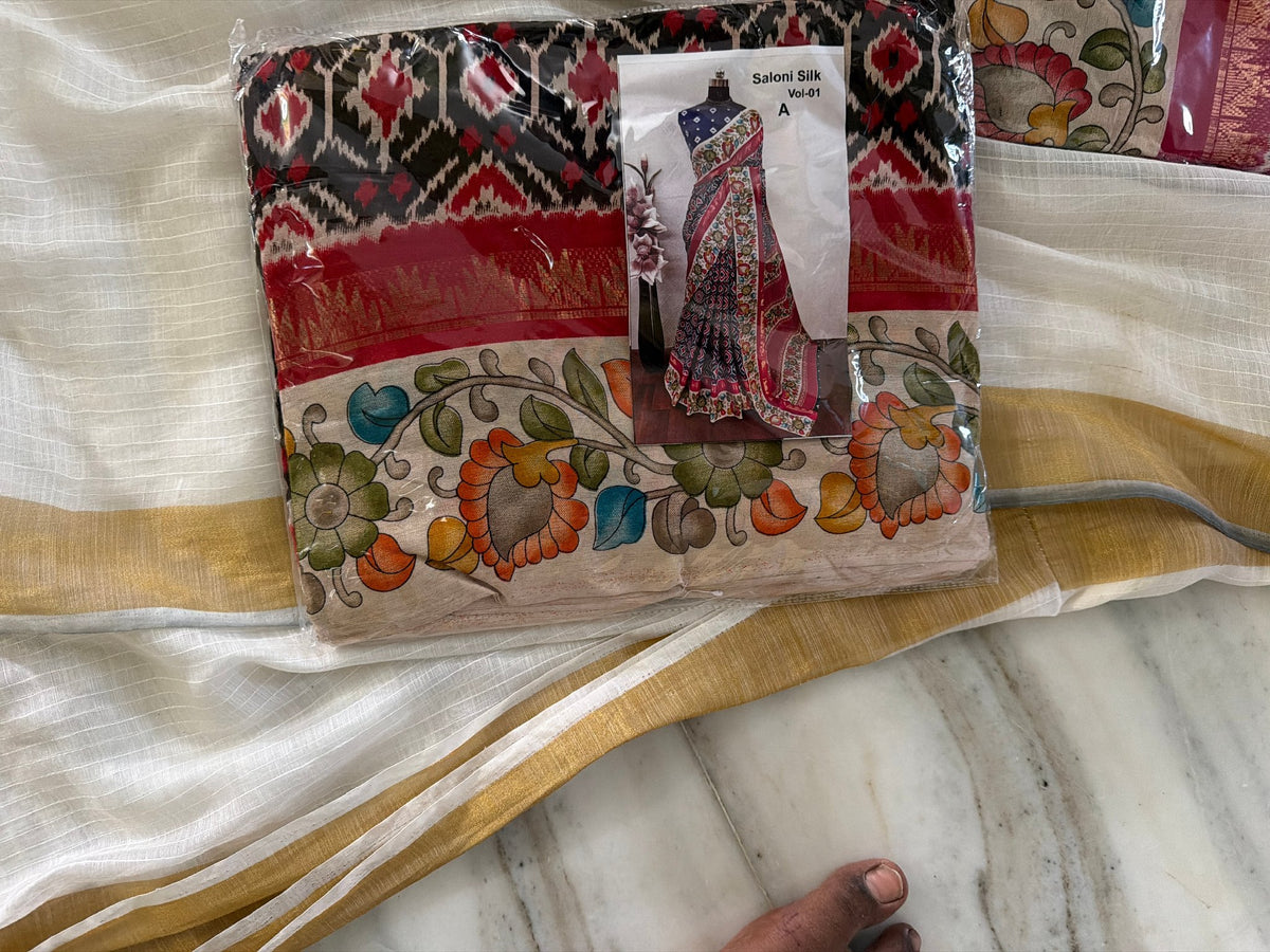 Product Image - Elegant Pochampally Silk Fancy Sarees - 5