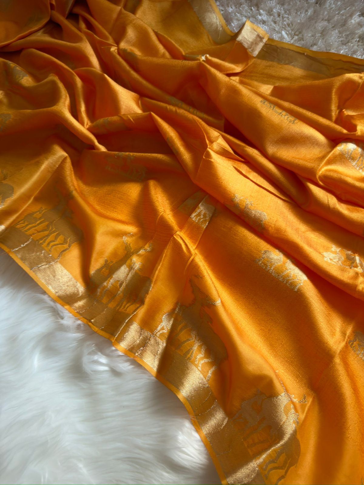 Product Image - Hiran Silk - Pure Khadi Silk Designer Saree with Deer Design | Festive & Wedding Wear