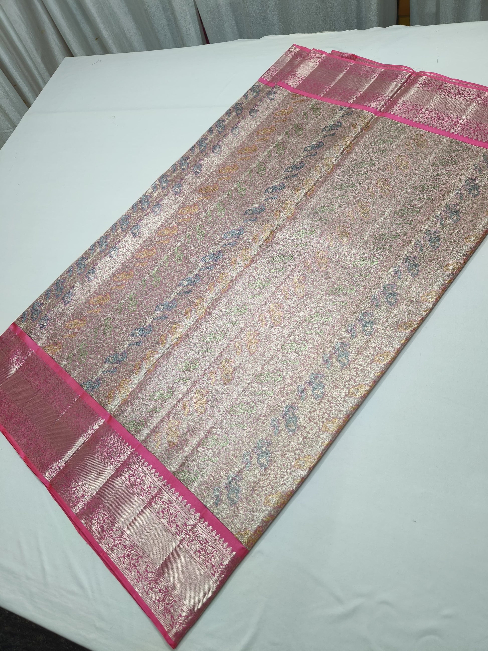 Product Image - Exquisite Kanjeevaram Designer Saree with Multi-Color Meena Work