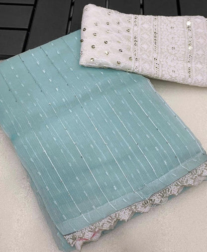 Kandi linen saree