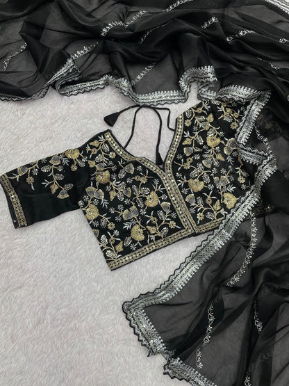 Jimmy Choo Designer Sarees with Stitched Blouse – Luxury Look