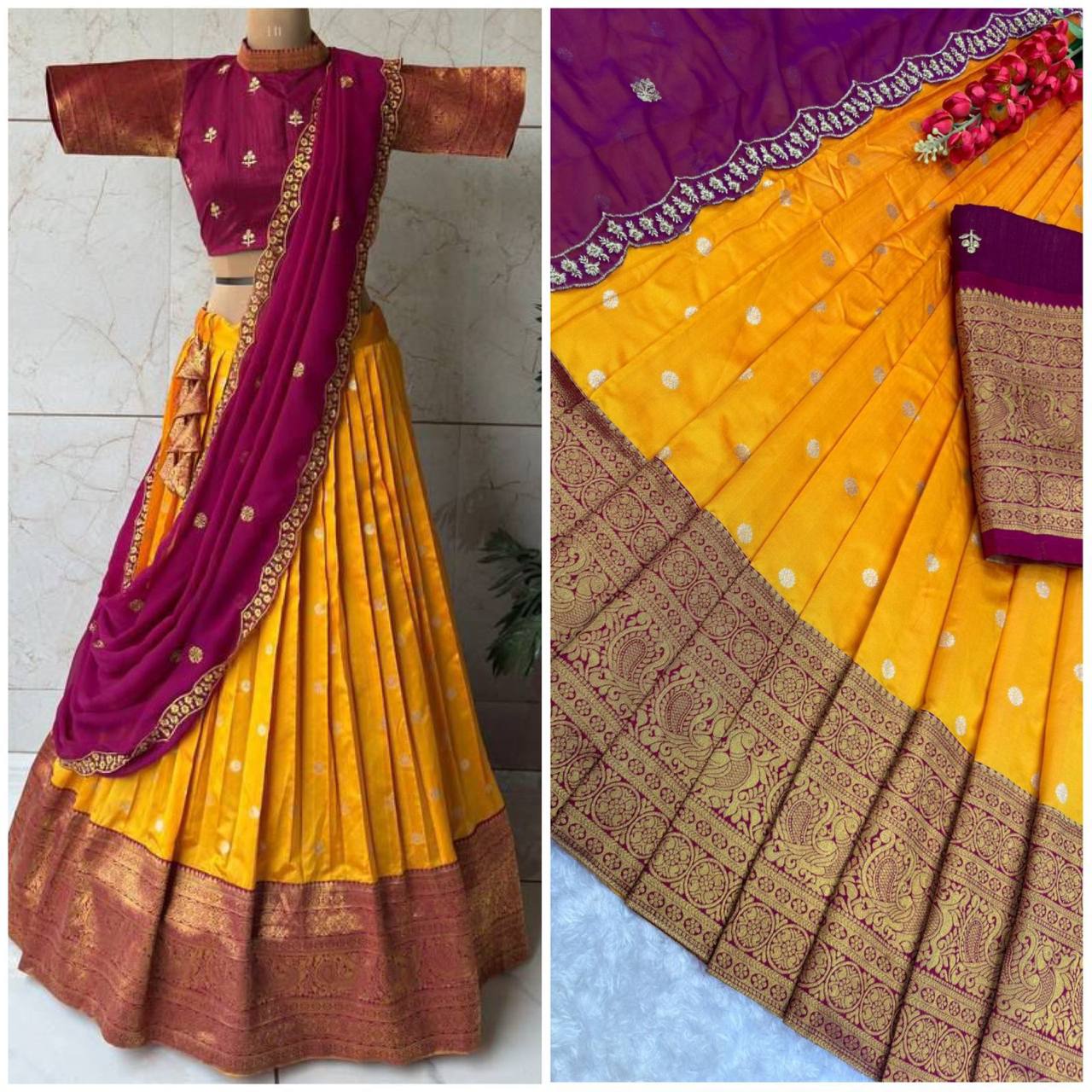 Product Image - Designer Kanjivaram Silk Lehenga Set