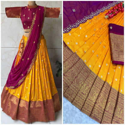 Product Image - Designer Kanjivaram Silk Lehenga Set