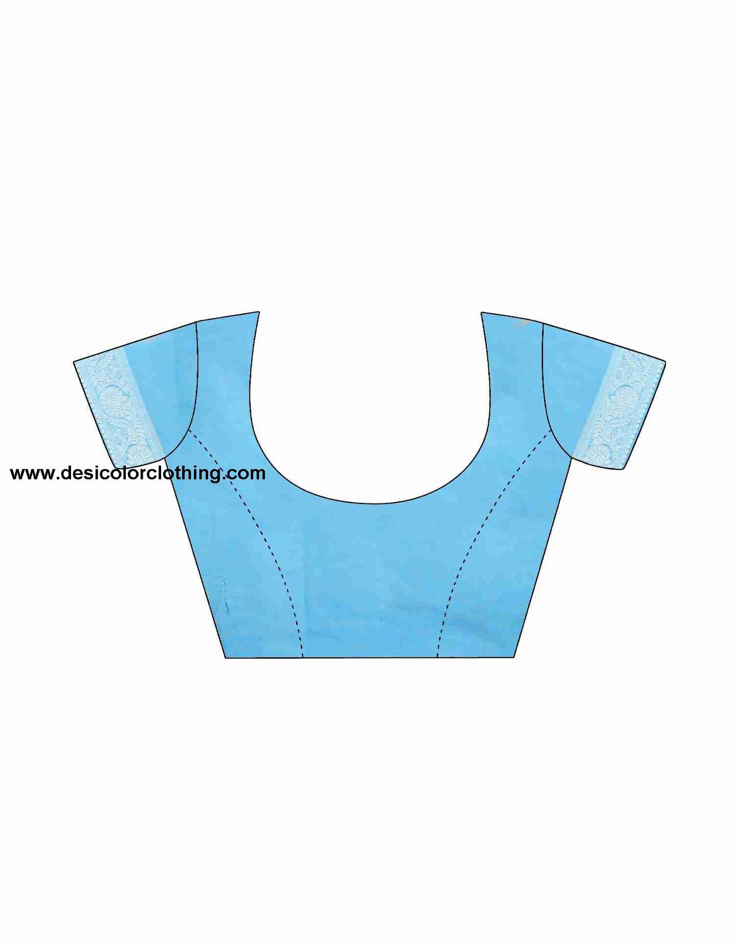 Blue Cotton Plain Saree
