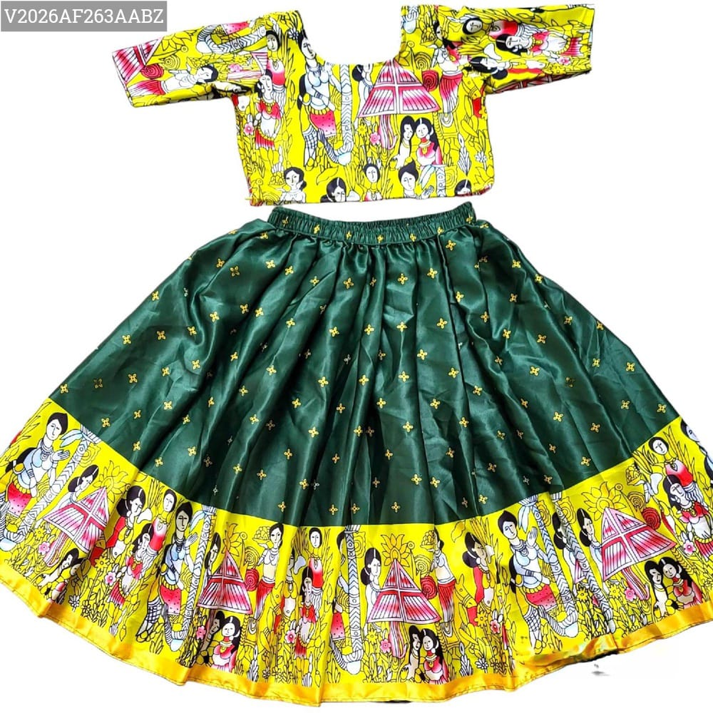Product Image - Designer Kids Lehenga with Twill Silk Fabric & Beautiful Prints