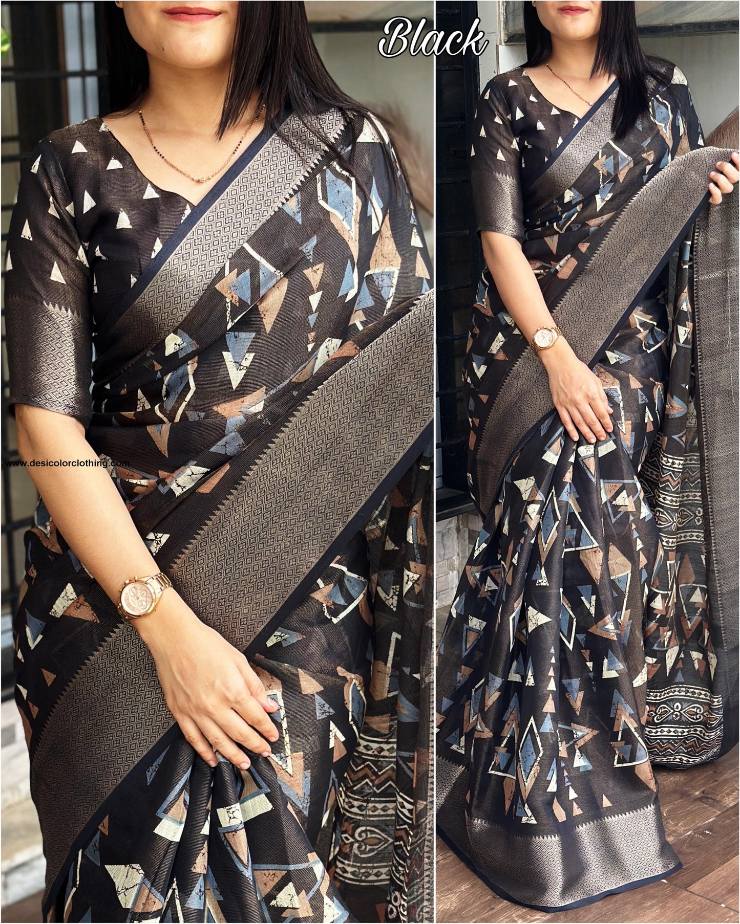 Fabric cotton zari jacquard with running blouse Saree