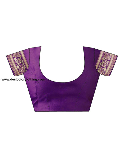 Dark Purple Jacquard Silk Saree