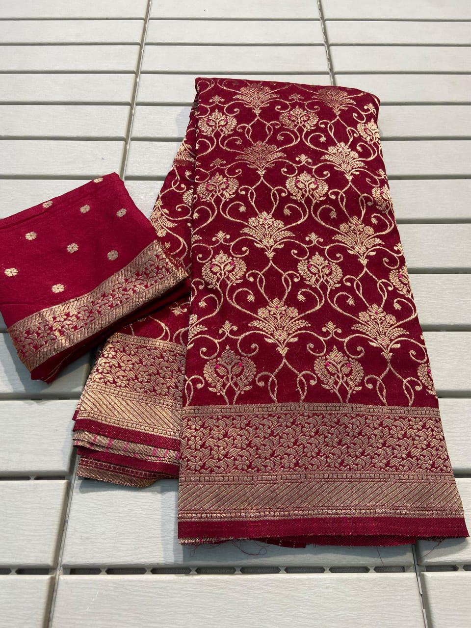 Product Image - Designer Crepe Khadi Silk Saree with Zari Pallu