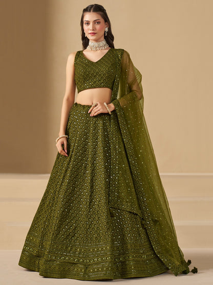 Product Image - Bridesmaid Lehenga Choli - 5124-Mehndi