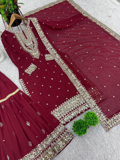 Product Image - Designer Georgette Festive Wedding Saree with Embroidery