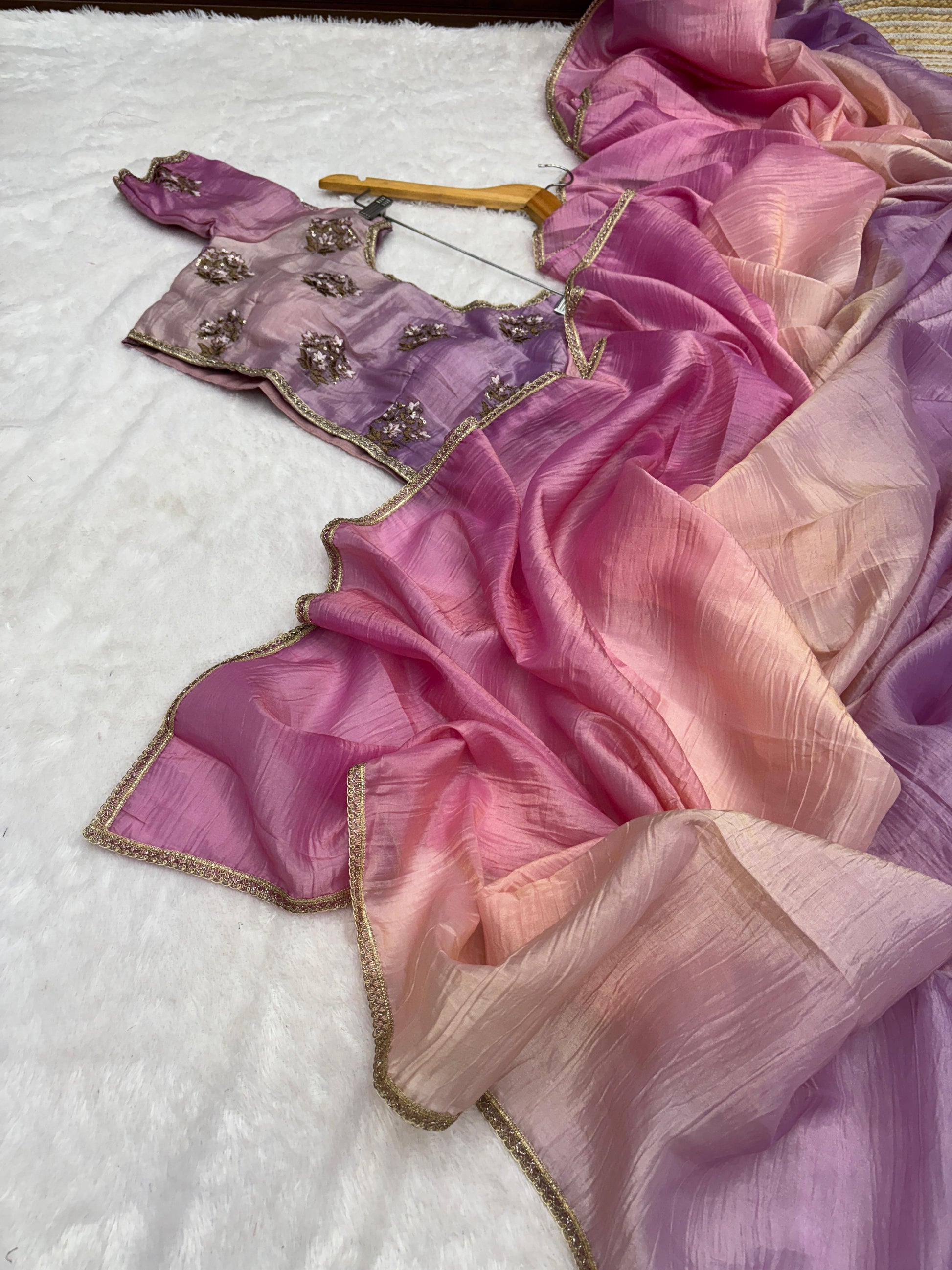 Product Image - Magic Soft Designer Fendy Crush Silk Saree - Festive Ethnic Wear