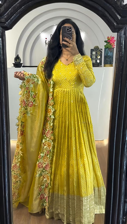 Product Image - Exclusive Designer Embroidered Gown With Dupatta