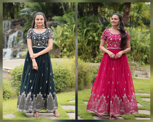 Product Image - Elegant Designer Gown - Zari & Sequins Embroidery