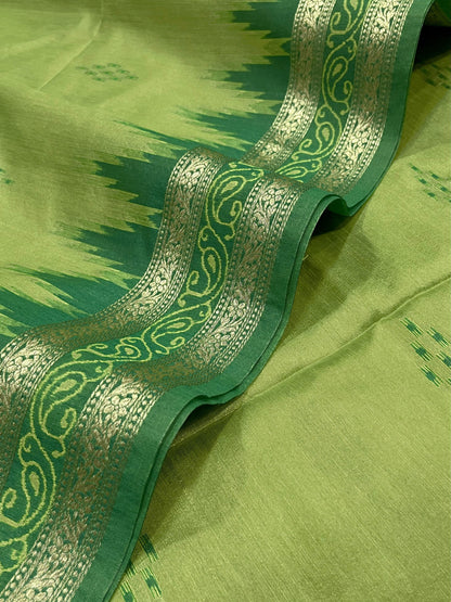 Product Image - Traditional Ikkat Temple Border Saree | Soft Tussar Silk