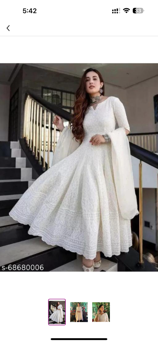 White Anarkali Suits – Elegant Designer Collection | DesiColorClothing Oshawa