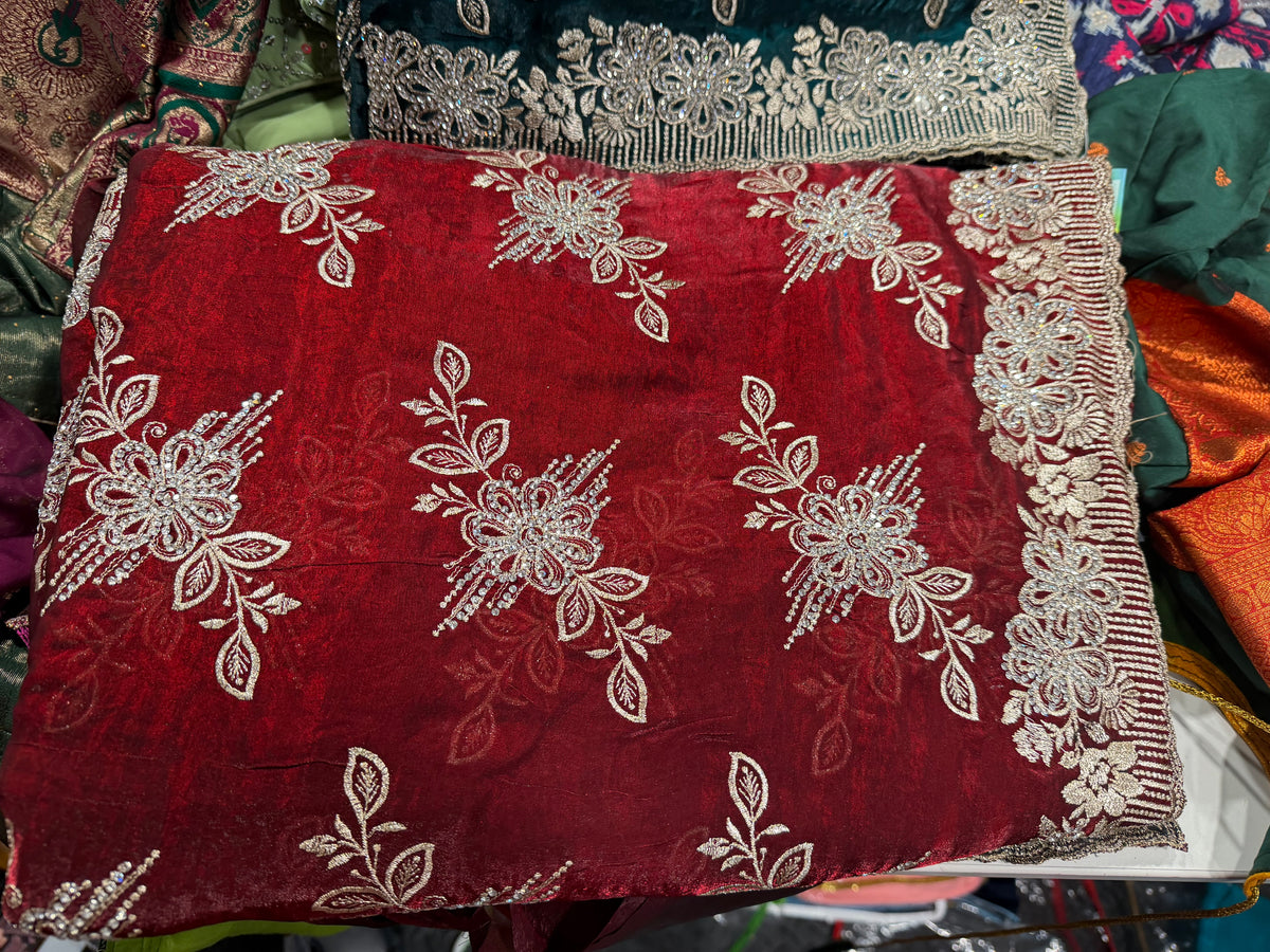 Exquisite Designer Heavy Embroidery Sarees for Unforgettable Weddings DesiColorClothing
