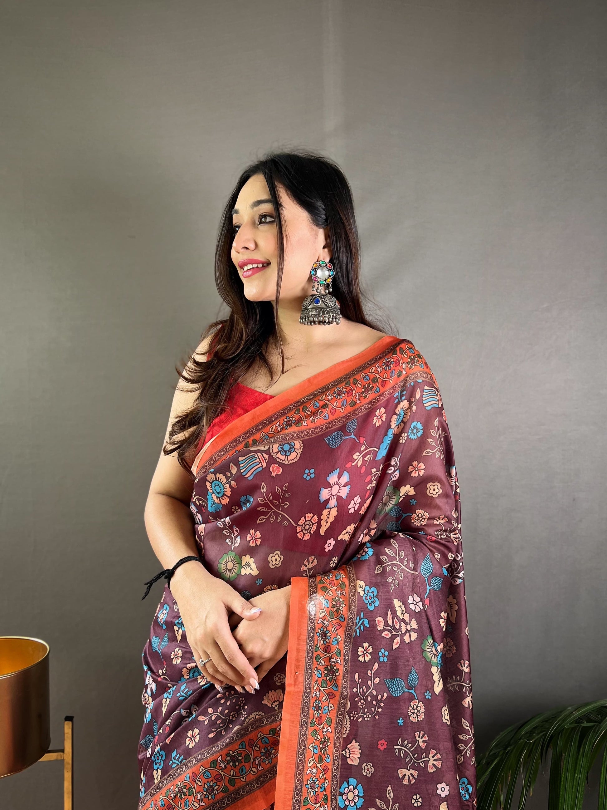 Product Image - Designer Malai Cotton Kalamkari Saree – Perfect Ethnic Wear