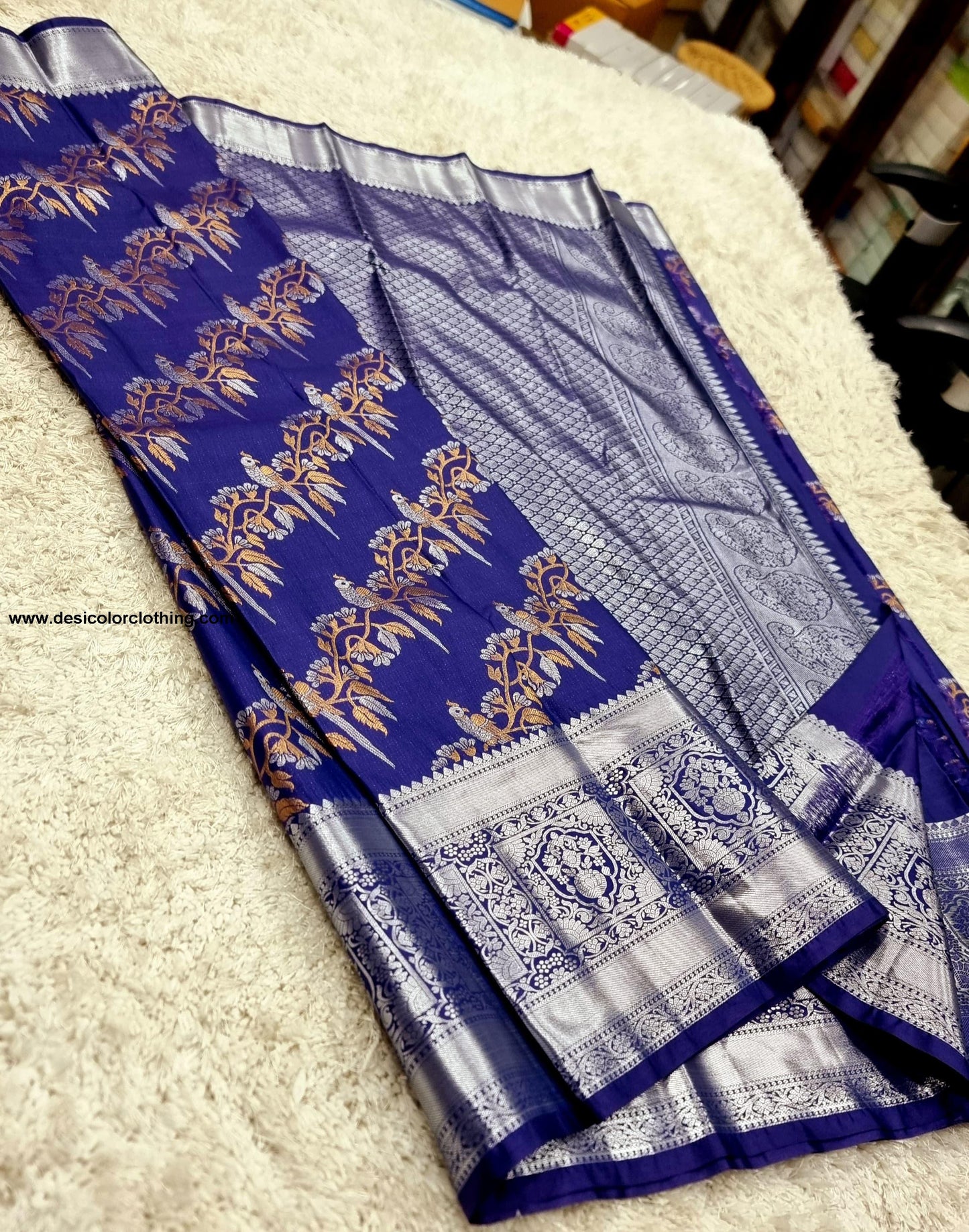 Kanchipuram Meenakari Pattern Bridal Blended High Quality Budget Silk Sarees
