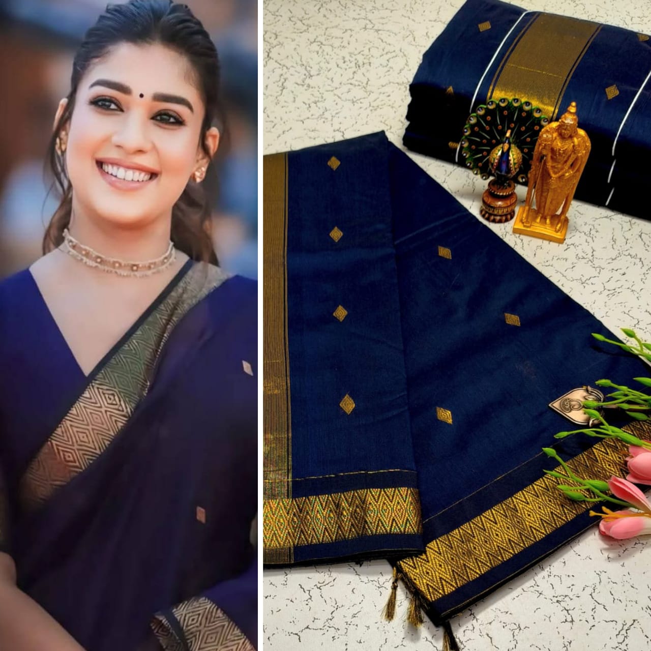 Product Image - Nayanthara Inspired Silk Cotton Saree