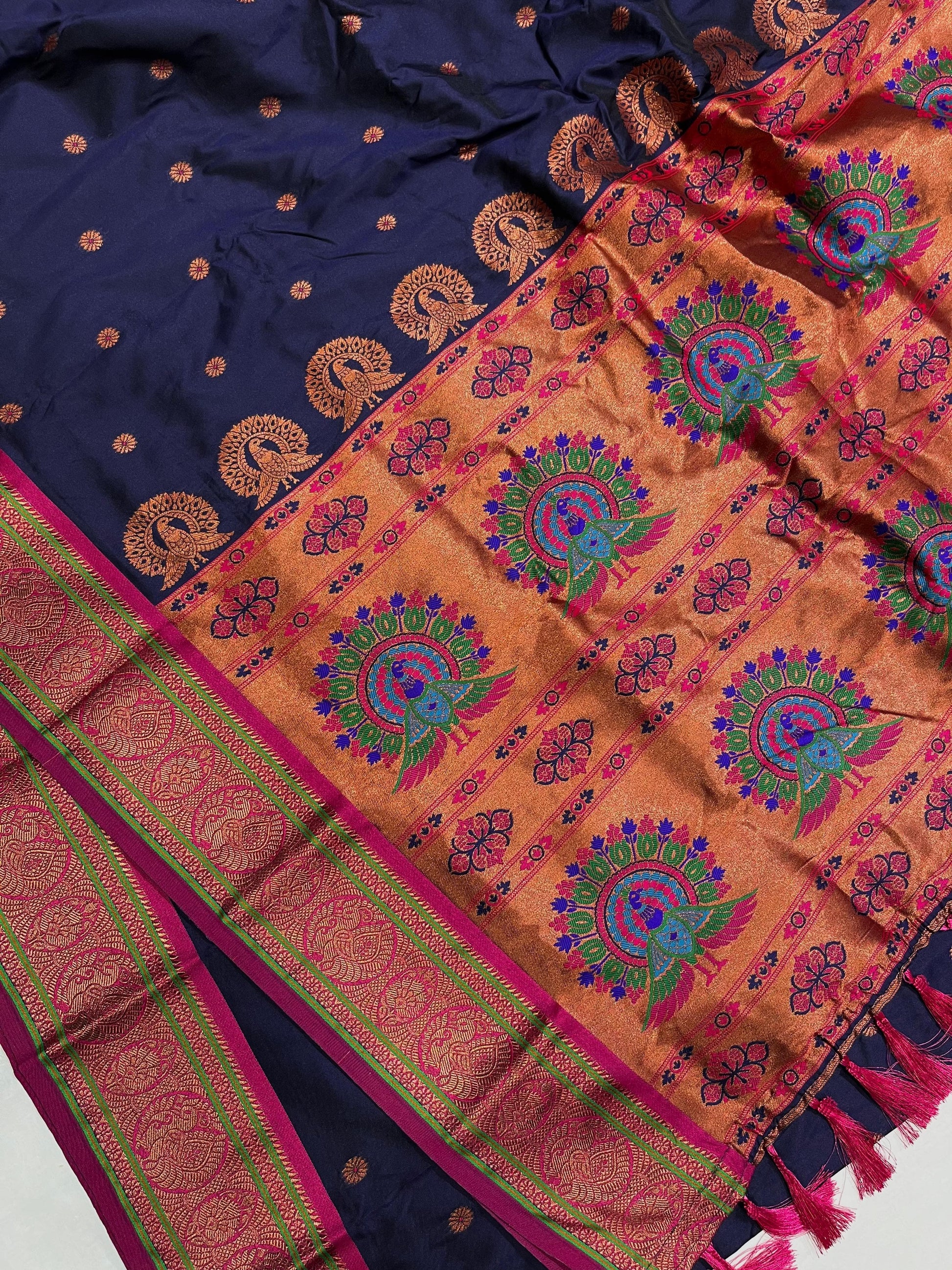 Product Image - Exquisite Soft Silk Saree with Paithani Meenakari Weaves - Festive Wear