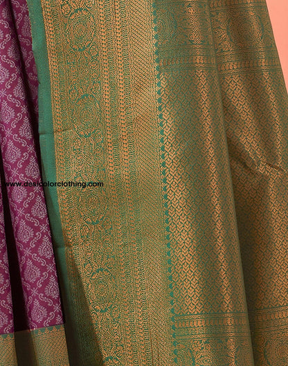 Dark Green Jacquard Silk Saree
