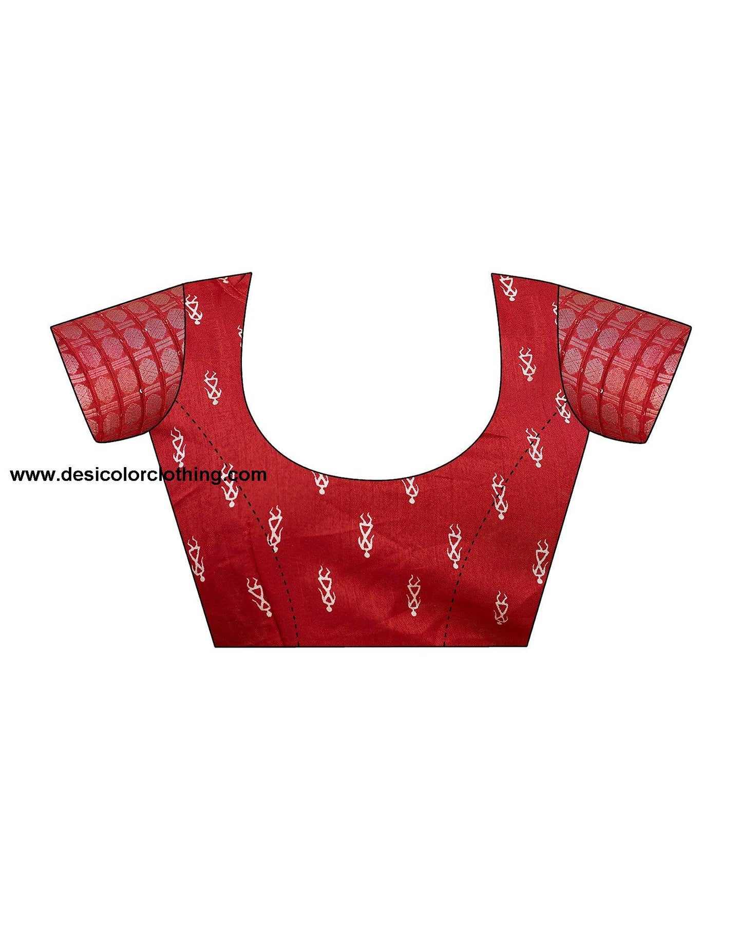 Red Silk Printed Saree