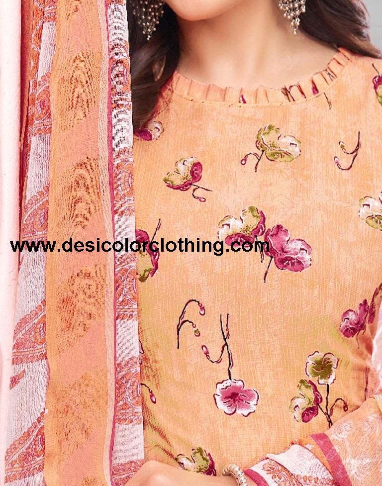 Printed Polyester Unstitched Salwar Suit Material