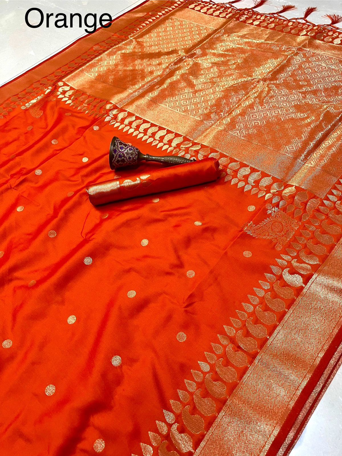 Product Image - Exquisite Pure Silk Banarasi Saree with Gold Jari and Butta Design