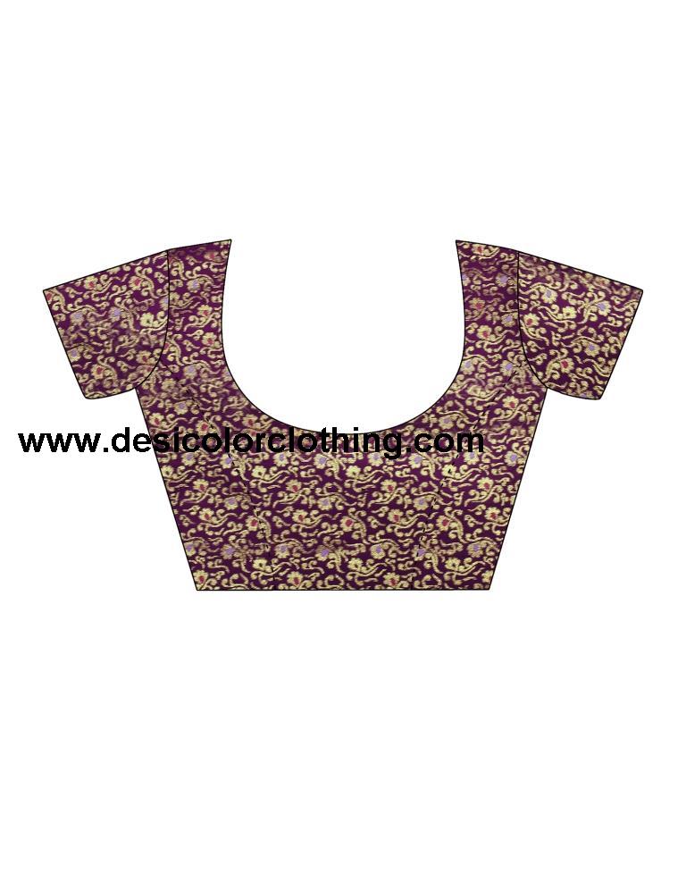 Wine Silk Plain Saree