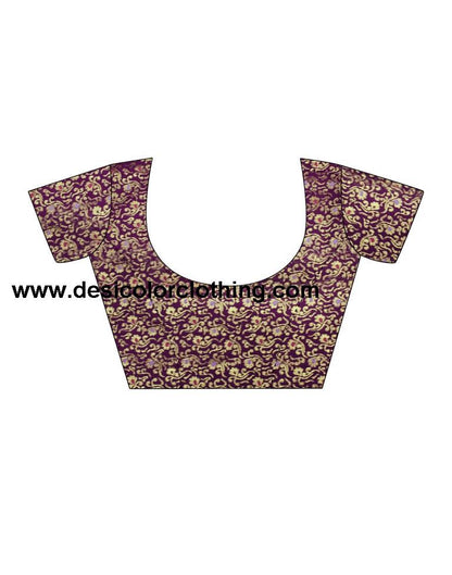 Wine Silk Plain Saree
