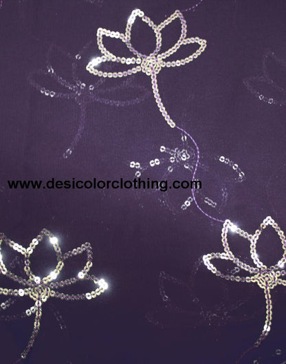 Deep Purple Georgette Plain Saree