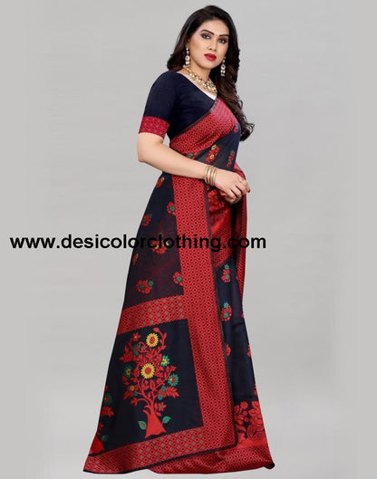 Distinctive Blue Cotton Saree | 2069S134