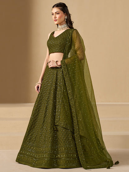 Product Image - Bridesmaid Lehenga Choli - 5124-Mehndi