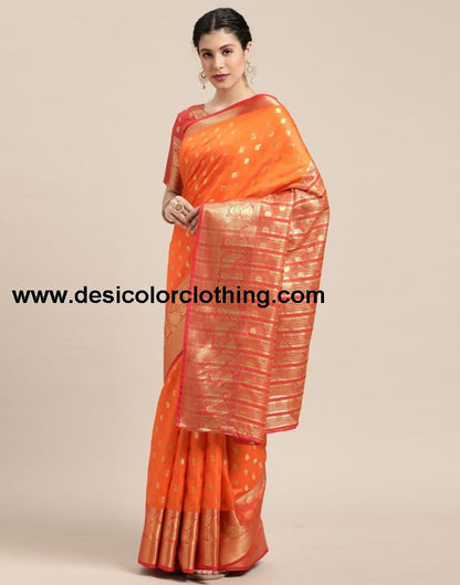 Turmeric Yellow Banarasi Silk Saree
