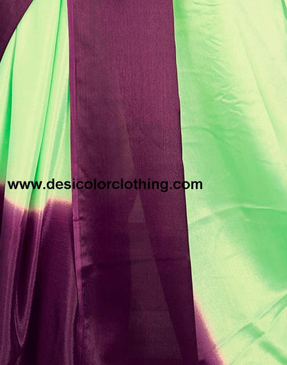 Pista Green Chiffon Plain Ready To Wear