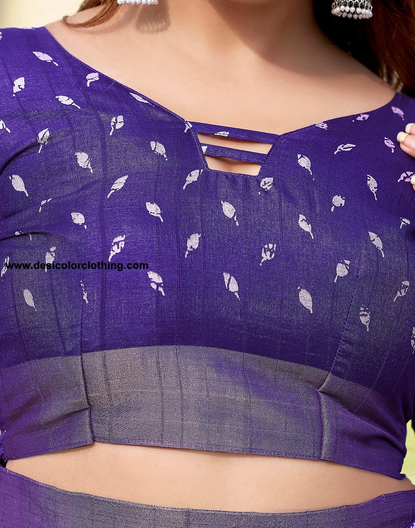 Violet Silk Printed Saree