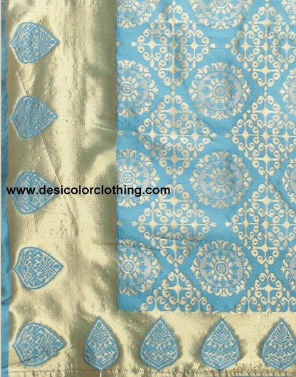 Yellow Banarasi Silk Saree