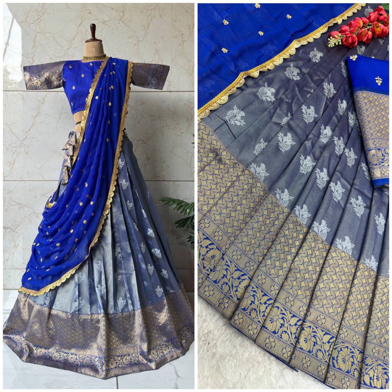Product Image - Designer Kanjivaram Silk Lehenga Set