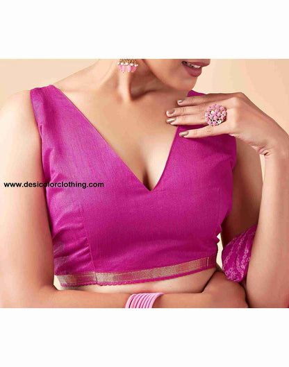 Pink Chiffon Printed Saree