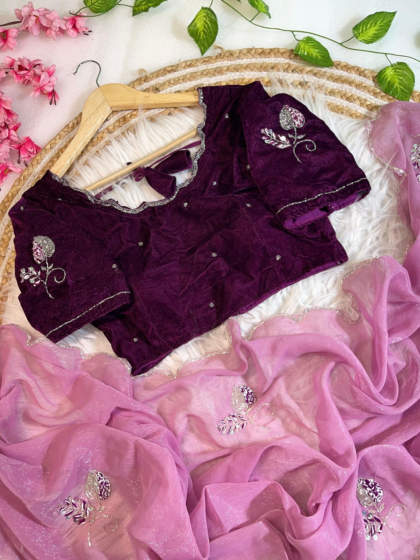 Product Image - Designer Georgette Wedding Saree with Exclusive Handwork