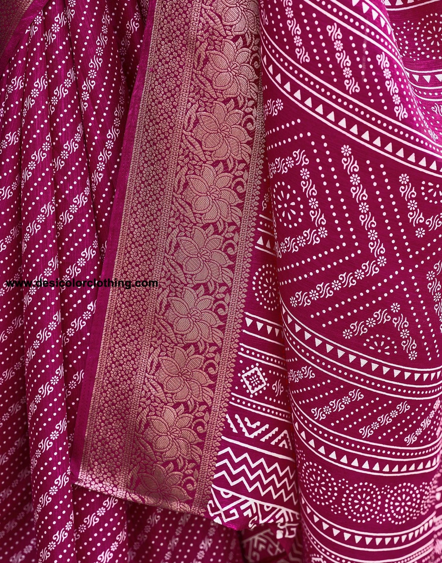Pink Silk Printed Saree