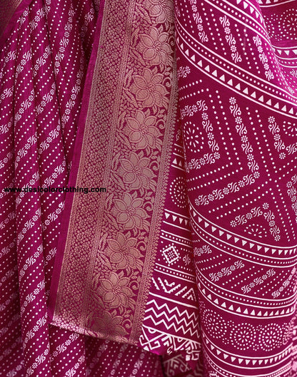 Pink Silk Printed Saree
