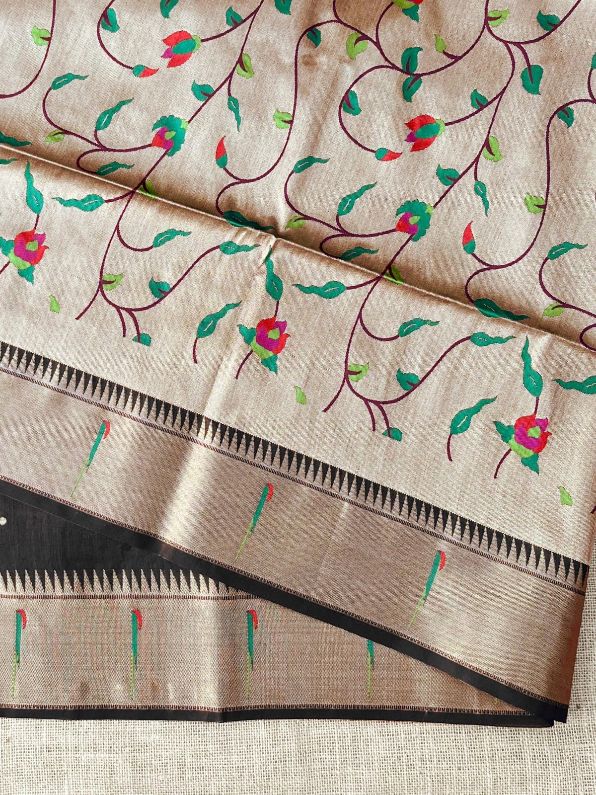 Product Image - Bagban Paithani Designer Saree | Soft Khadi Raw Silk Ethnic Wear