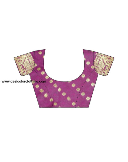 Wine Jacquard Silk Saree