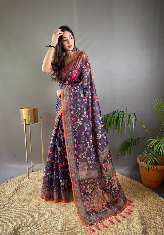 Product Image - Designer Malai Cotton Kalamkari Saree – Perfect Ethnic Wear