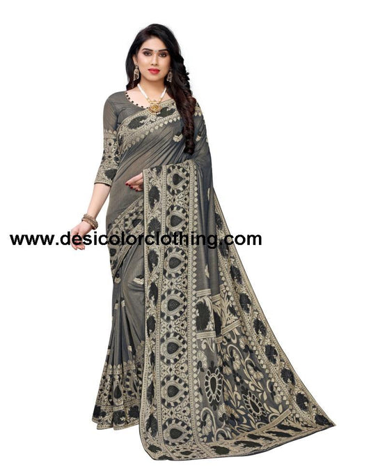 Black Terylene Saree | 1720S444