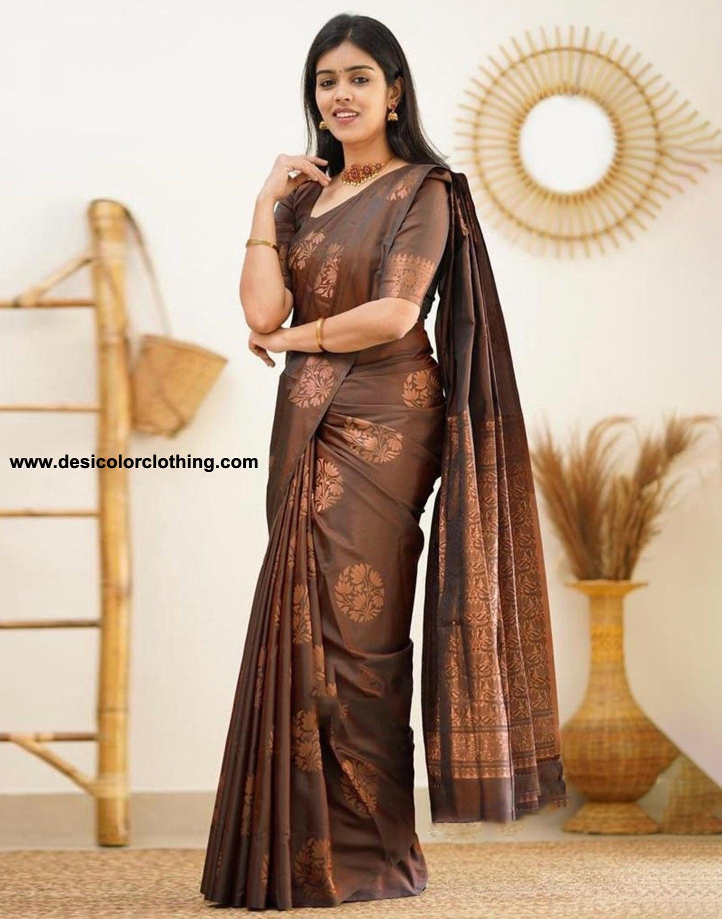 Brown Silk Saree