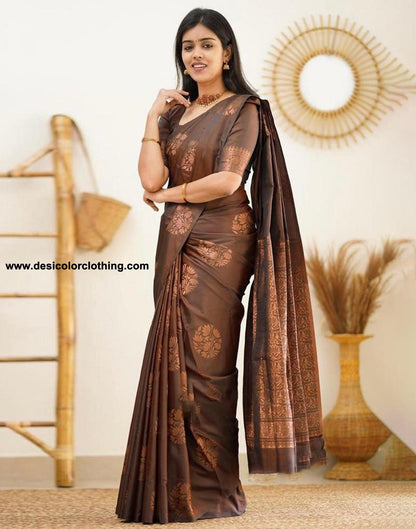 Brown Silk Saree