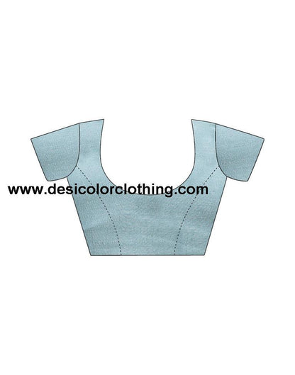 Pastel Blue Plain Silk Saree