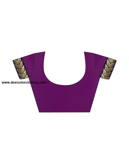 Purple Plain Georgette Saree
